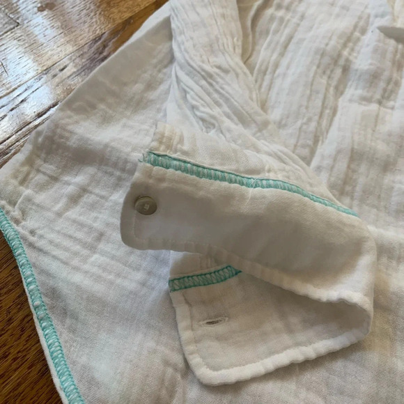 Rails 100% Cotton White Button Down with Neon Detail Size XS - Picture 7 of 9